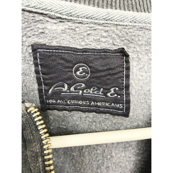 Vintage AGoldE Blue Gray Zip Neck Sweatshirt with Drawstring Hem Size XS - Picture 3 of 3